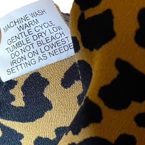 ANNA and Frank Blouse Leopard Print 80’s Vintage Button Down Womens S - Picture 3 of 8